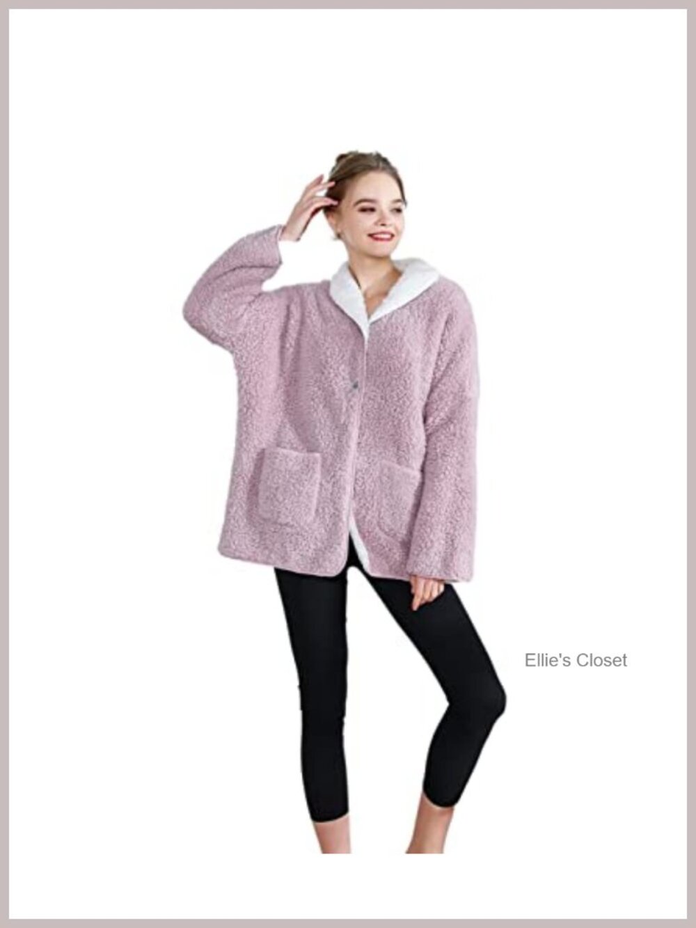 Plush Reversible Sherpa Lined Button Front Cardigan